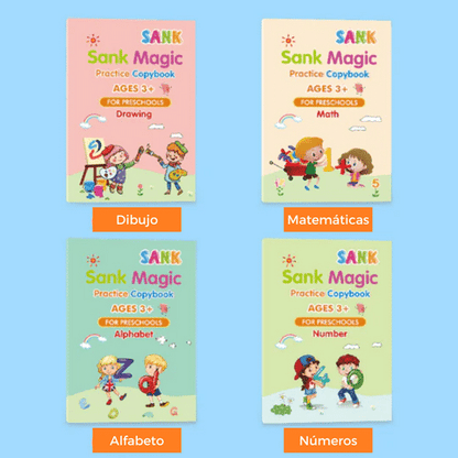 Kit de 4 Cuadernos de Caligrafía Mágica Creativa + Regalo Exclusivo